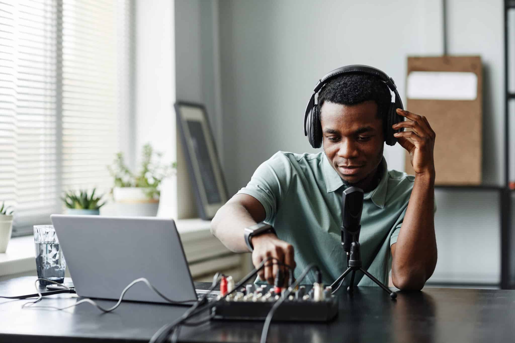 Young Man Creating Music